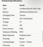 Cordless Hair Clippers for Men – Rechargeable LCD Trimmer
