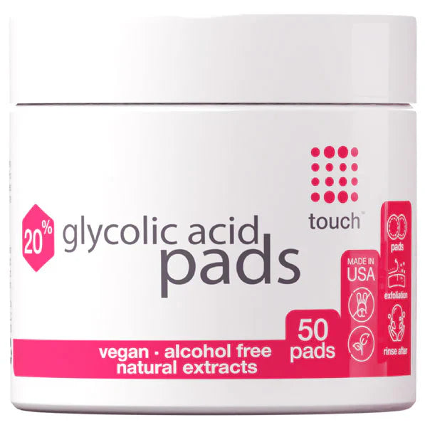 Touch 20% Glycolic Acid Pads: Skincare-On-the-Go (50 Pads)