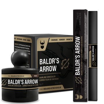Baldr's Arrow hairline concealer with packaging on a white background