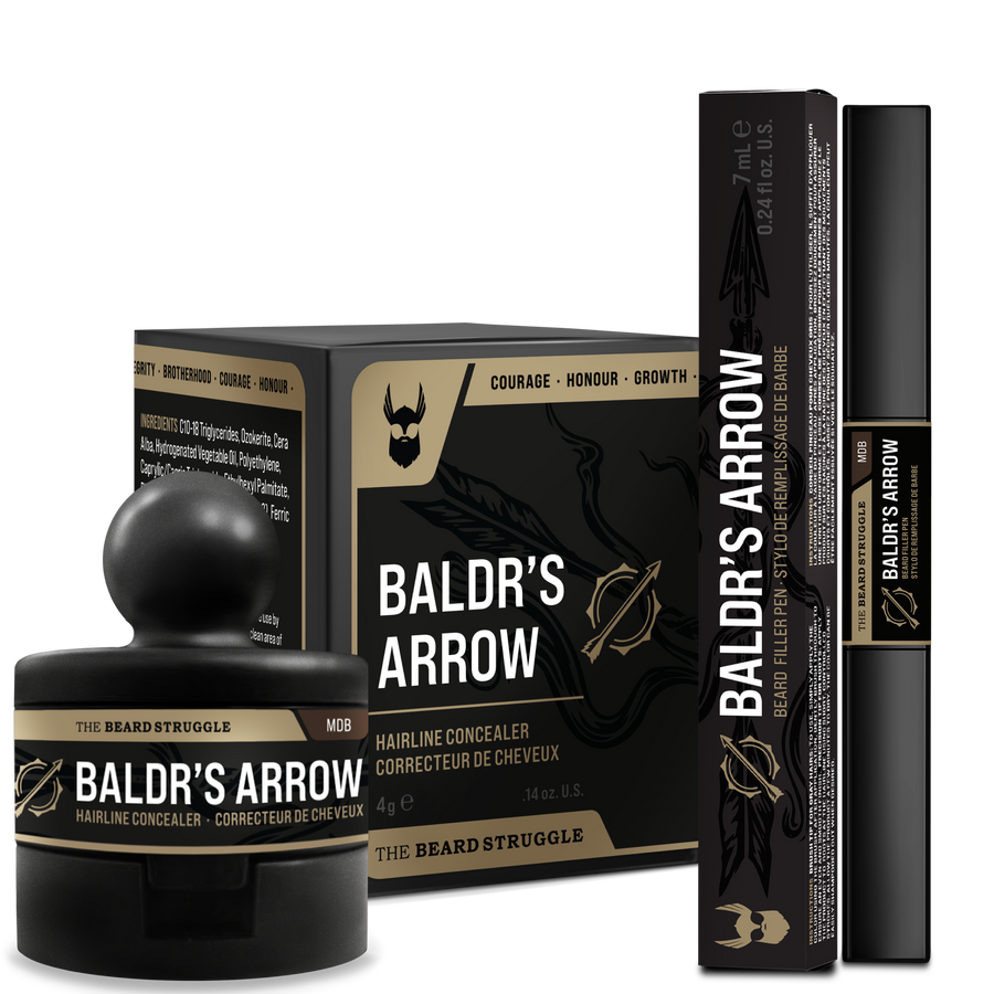 Baldr's Arrow hairline concealer with packaging on a white background