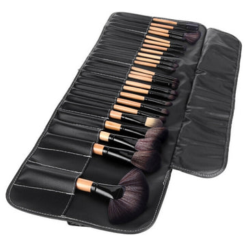 32-piece makeup brush set with PU carrying case