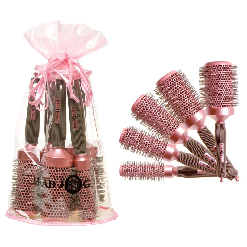 Head Jog Pink ceramic ionic brush set in bag