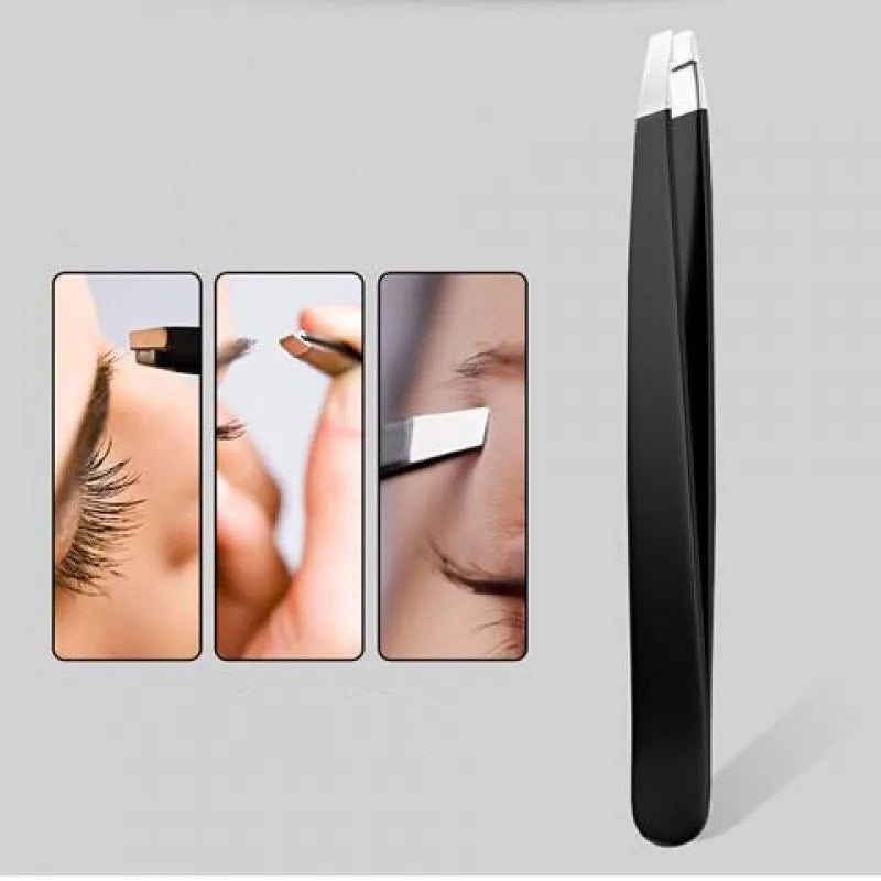 bulehart Black Slant Tip Eyebrow Tweezers