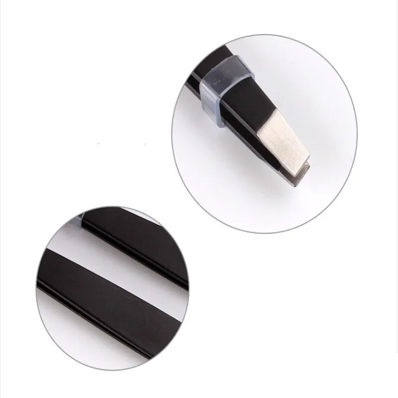 bulehart Black Slant Tip Eyebrow Tweezers