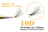 Kimcci Individual Cluster False Eyelashes – C/D Curl, 6–15mm