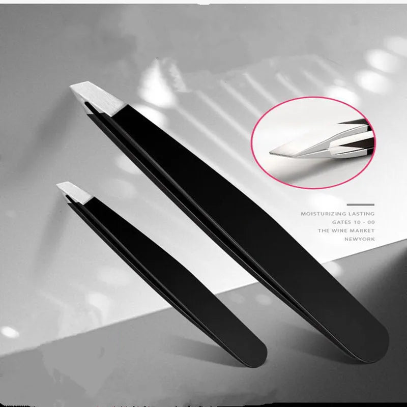 bulehart Black Slant Tip Eyebrow Tweezers