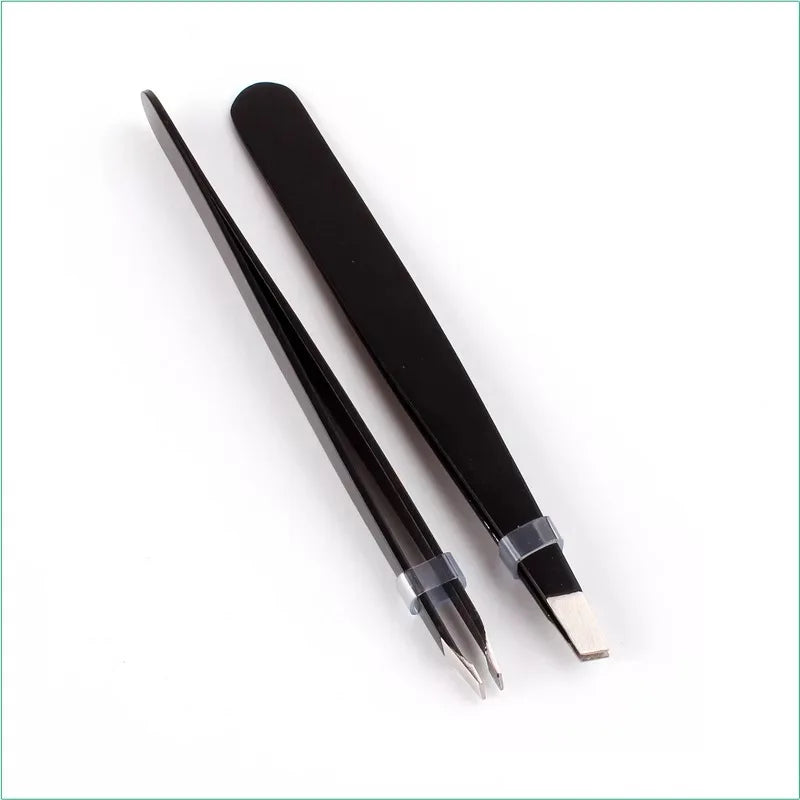 bulehart Black Slant Tip Eyebrow Tweezers