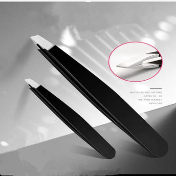 bulehart Black Slant Tip Eyebrow Tweezers