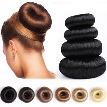 Donut hair bun shapers with colour and size options