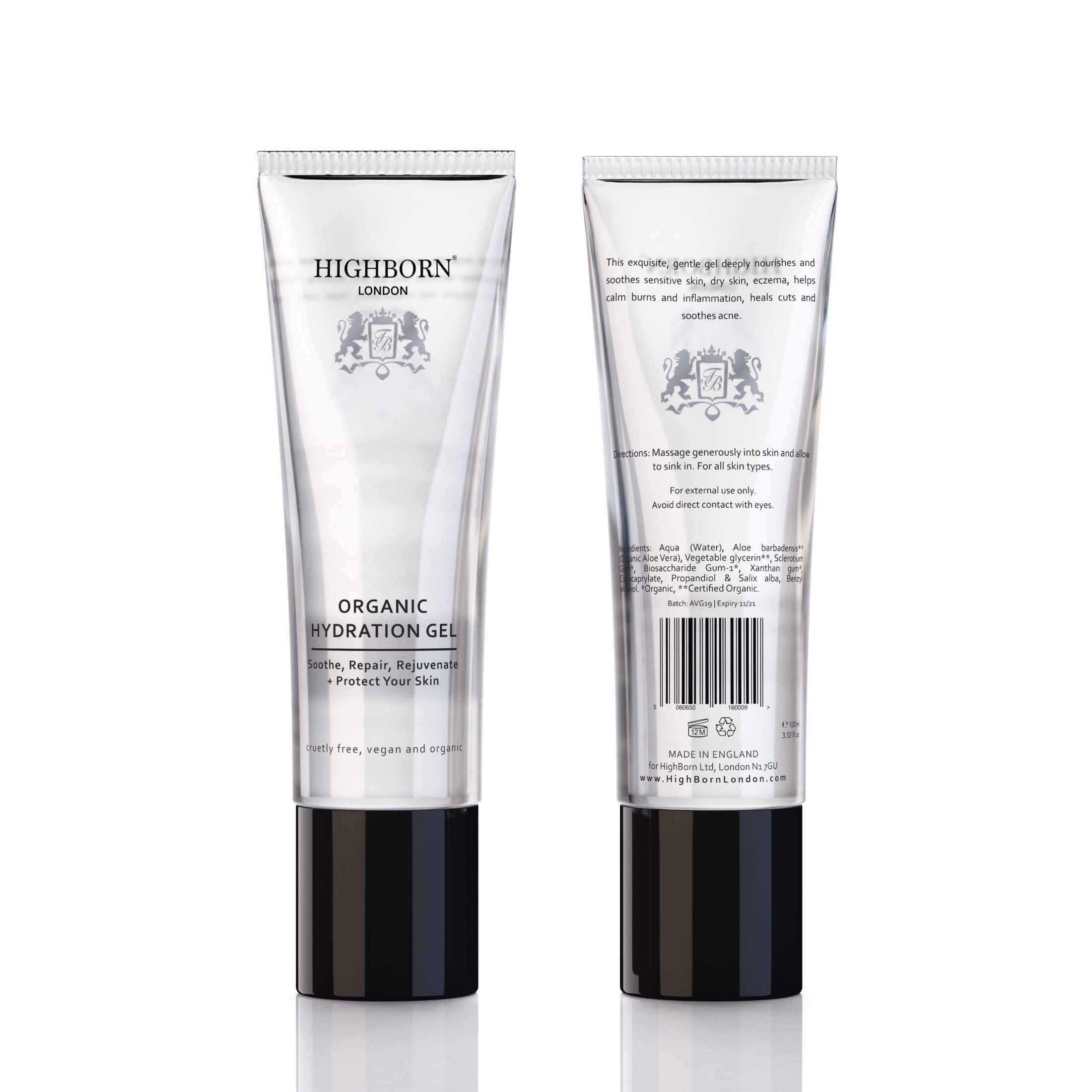 Highborn Organic Hydration Gel 100ml tube on white background