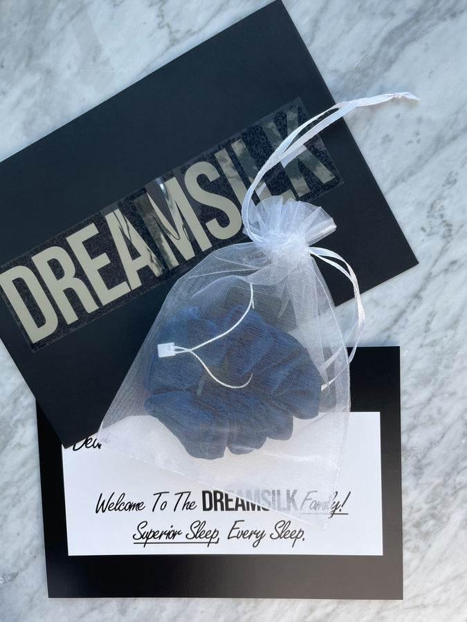 DREAMSILK Navy Blue Regular Silk Scrunchie