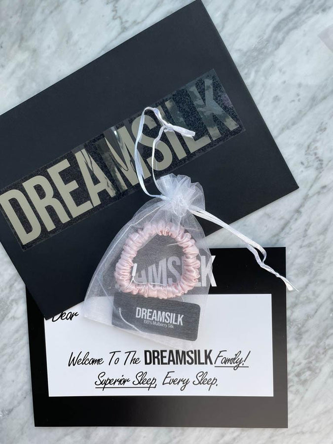 DREAMSILK Pink Skinny Silk Scrunchie