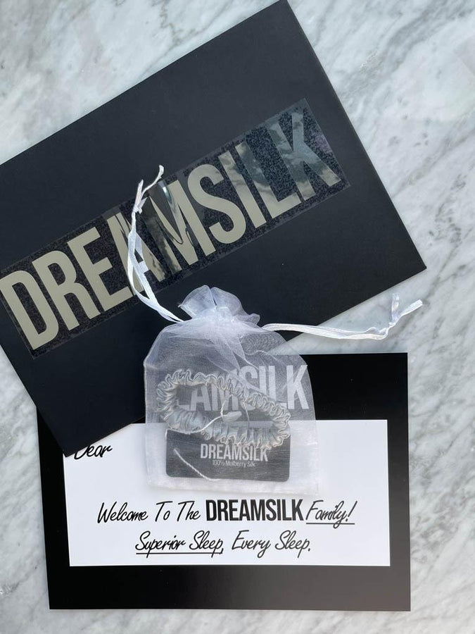 DREAMSILK Silver Skinny Silk Scrunchie