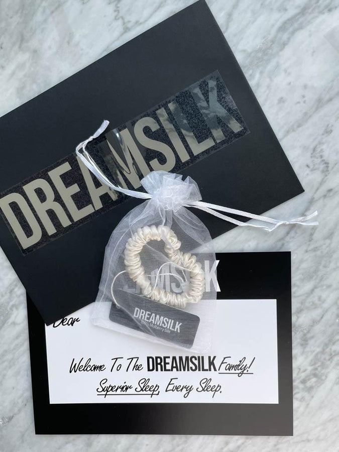 DREAMSILK Champagne Skinny Silk Scrunchie