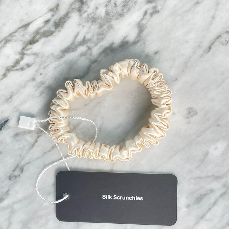 DREAMSILK Champagne Skinny Silk Scrunchie