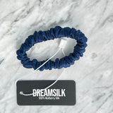 DREAMSILK Navy Blue Skinny Silk Scrunchie