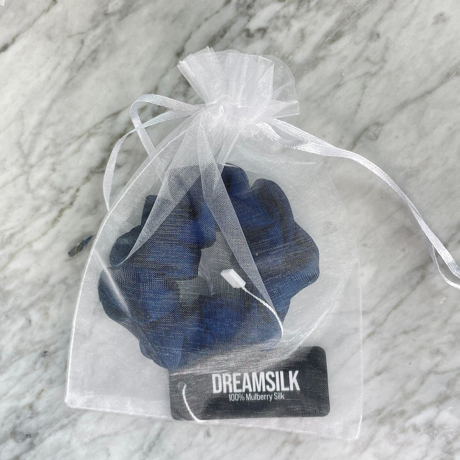 DREAMSILK Navy Blue Regular Silk Scrunchie