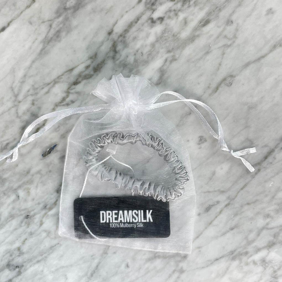 DREAMSILK Silver Skinny Silk Scrunchie