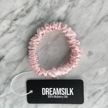 DREAMSILK Pink Skinny Silk Scrunchie