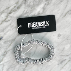 DREAMSILK Silver Skinny Silk Scrunchie