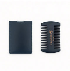 SERRATED Wooden Beard Comb with Case - Mens Tool