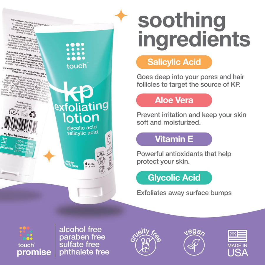 Touch KP Exfoliating Lotion with Glycolic Acid, Salicylic Acid