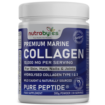 NUTRABYTES Marine Collagen Peptides Powder 10,000mg Per Serving