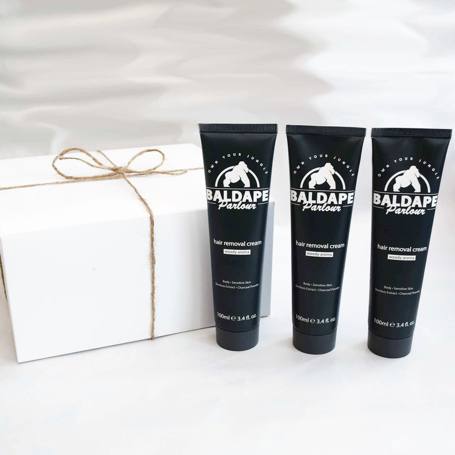 Body Hair Care Trio Set by Belantti – Charcoal Hair Removal Cream bundle.