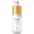Olay Tone Brightening body wash bottle on a white background