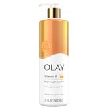 Olay Vitamin C body lotion bottle on a white background