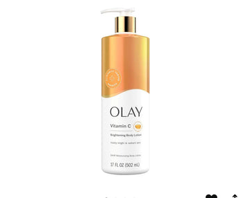 Olay Vitamin C body lotion bottle on a white background