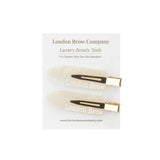 Packaging of 'London Brow' beauty tools on a white background