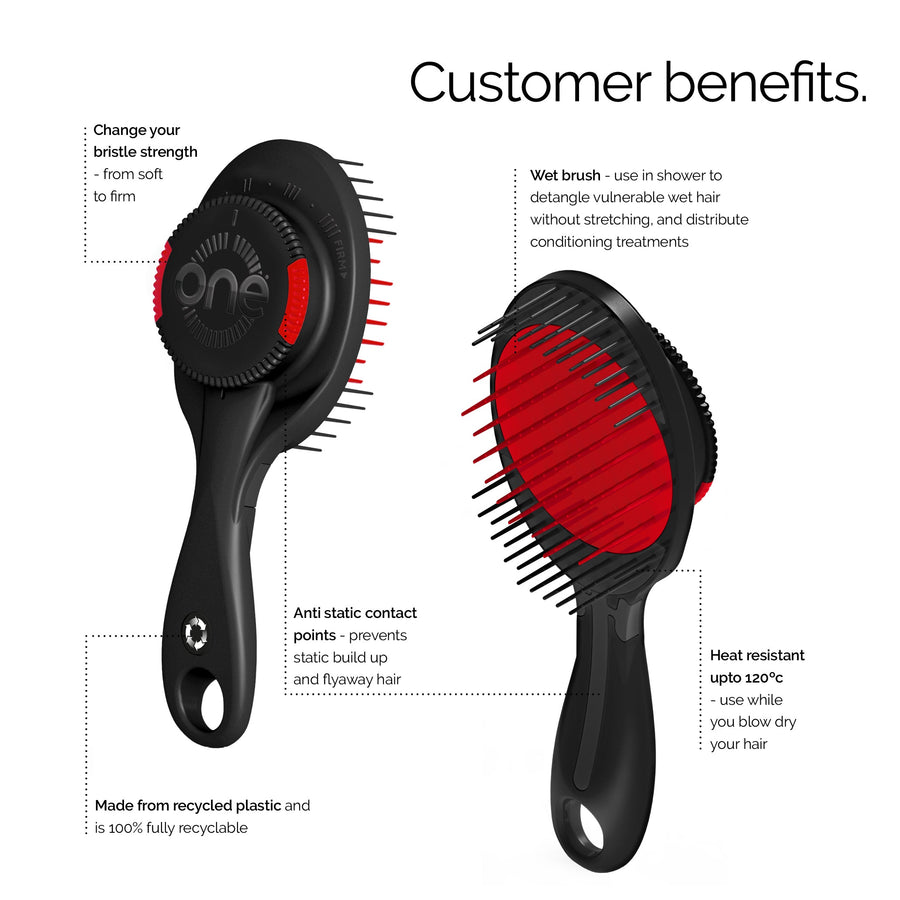 ONE Pro Adjustable Bristle Hairbrush Metallic