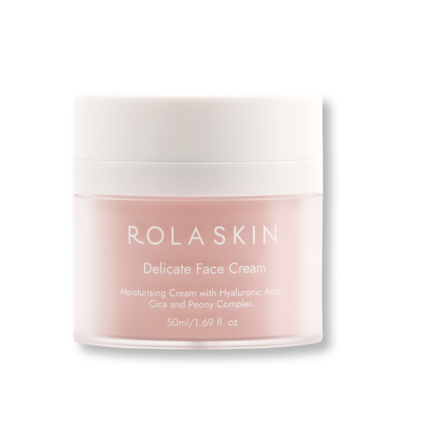 Rolaskin Delicate Face Cream jar on a white background