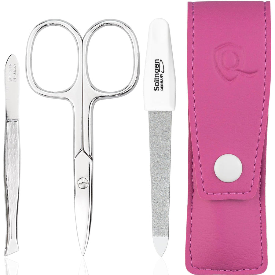 Rose 3 piece nail scissors and tweezer travel grooming set