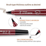 Four-prong eyebrow pencil applicator close-up