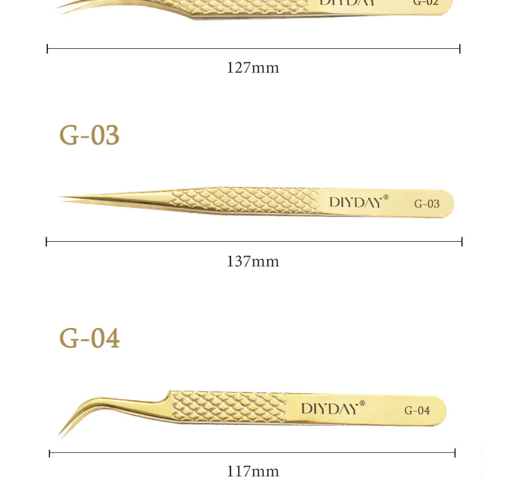 DIYDAY Anti-Slip Eyelash Extension Tweezers
