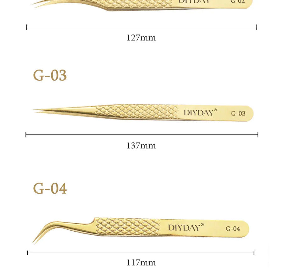 DIYDAY Anti-Slip Eyelash Extension Tweezers