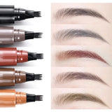 Four-prong eyebrow pencil and applicator