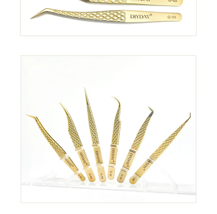 DIYDAY Anti-Slip Eyelash Extension Tweezers