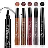 Four-prong eyebrow pencil application view