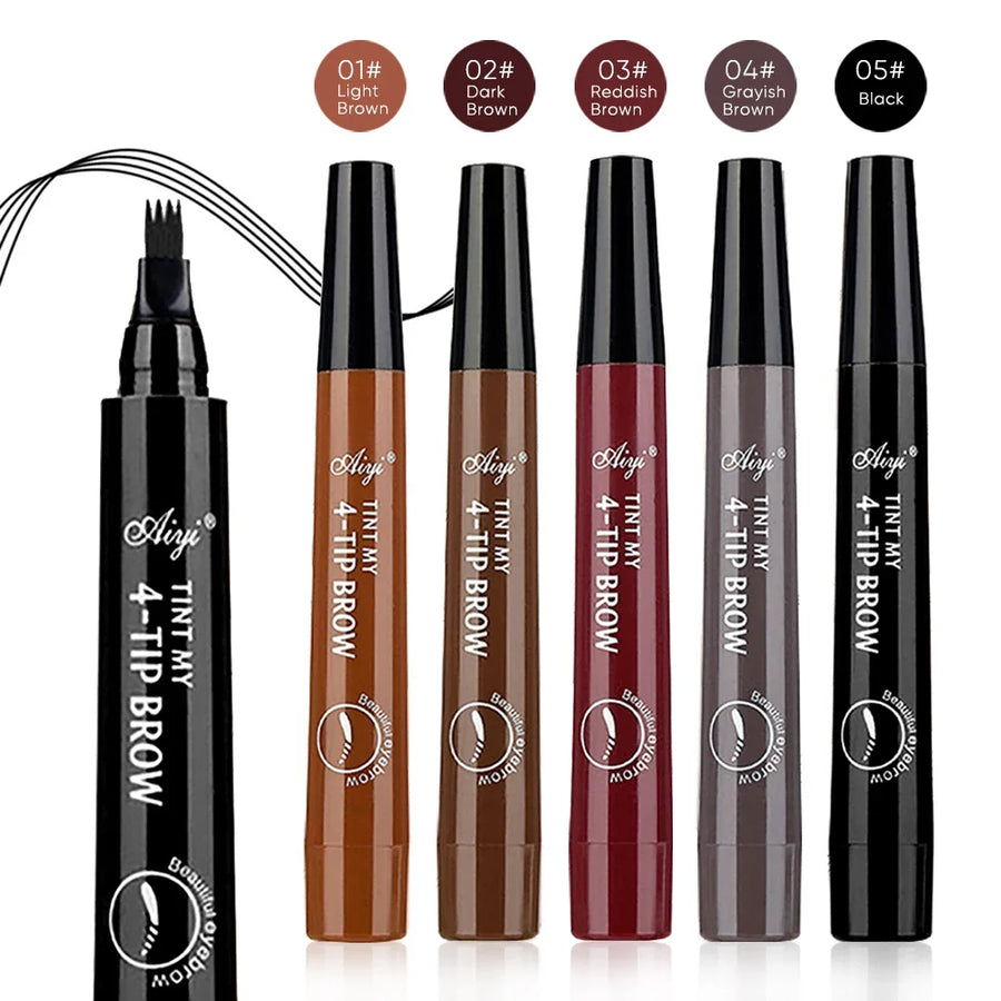 Four-prong eyebrow pencil application view