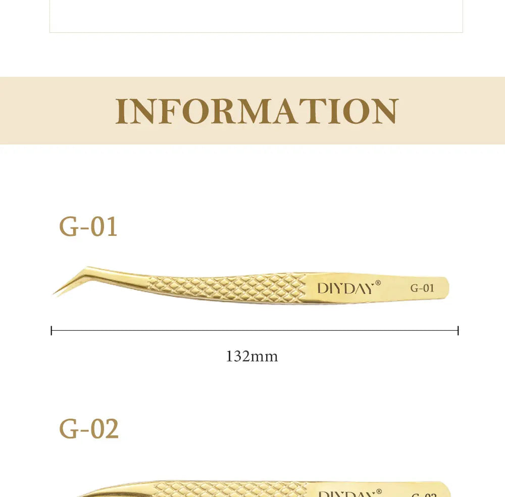 DIYDAY Anti-Slip Eyelash Extension Tweezers