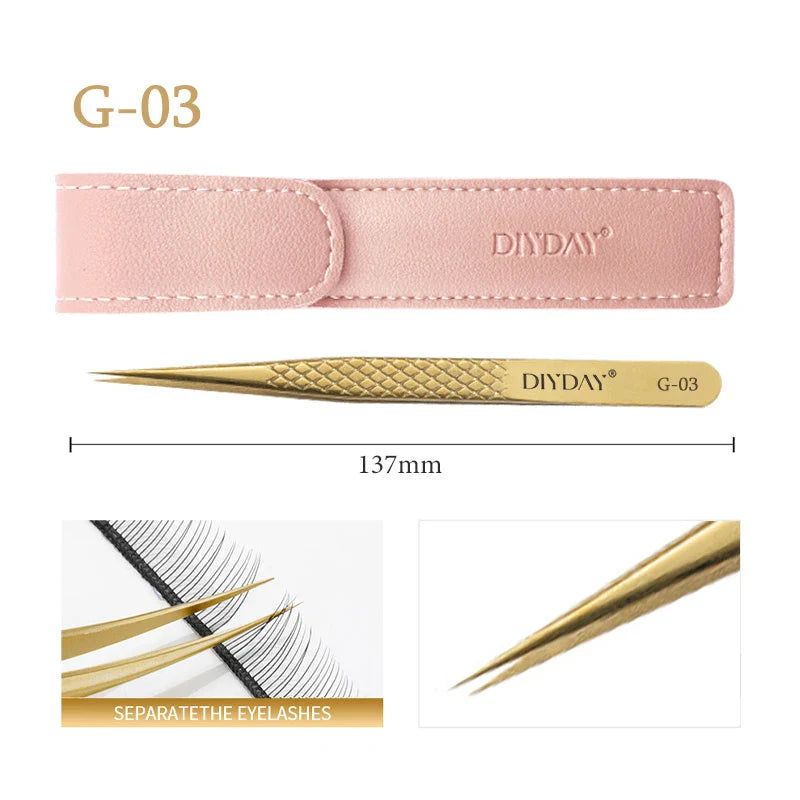 DIYDAY Anti-Slip Eyelash Extension Tweezers