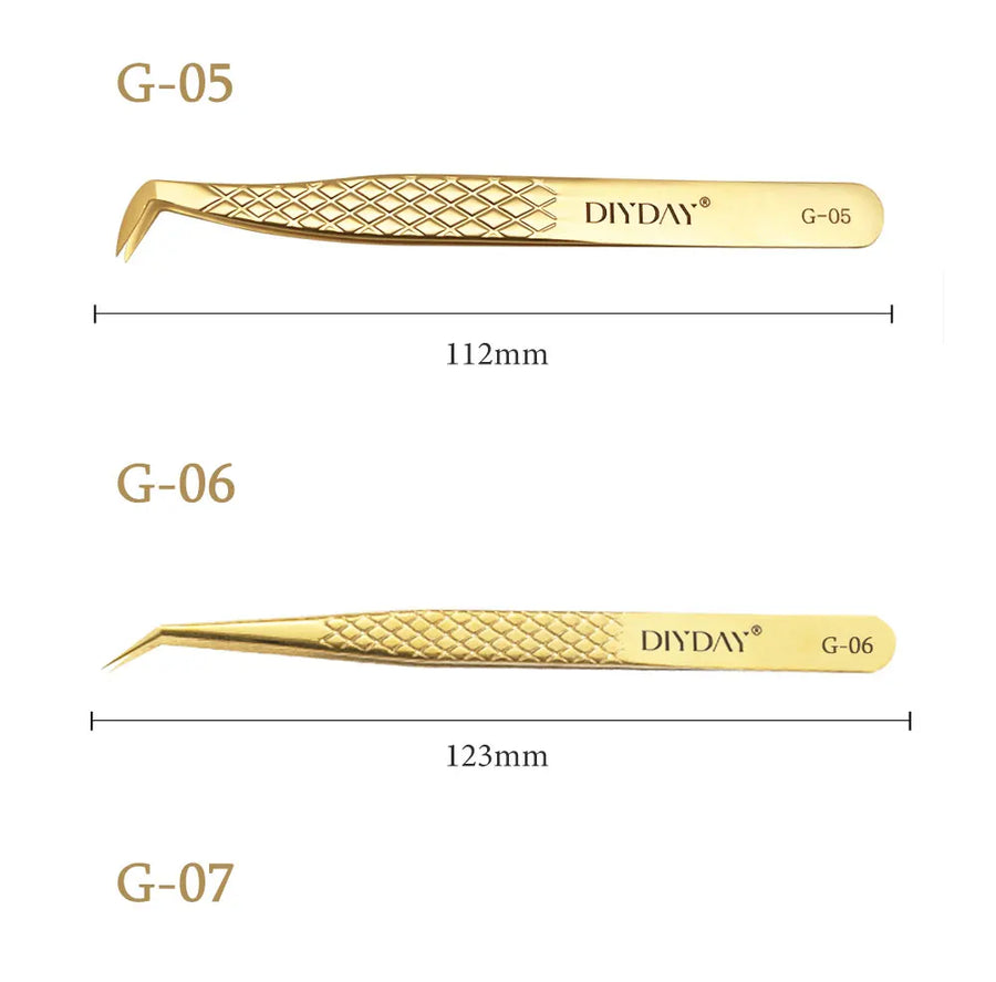 DIYDAY Anti-Slip Eyelash Extension Tweezers