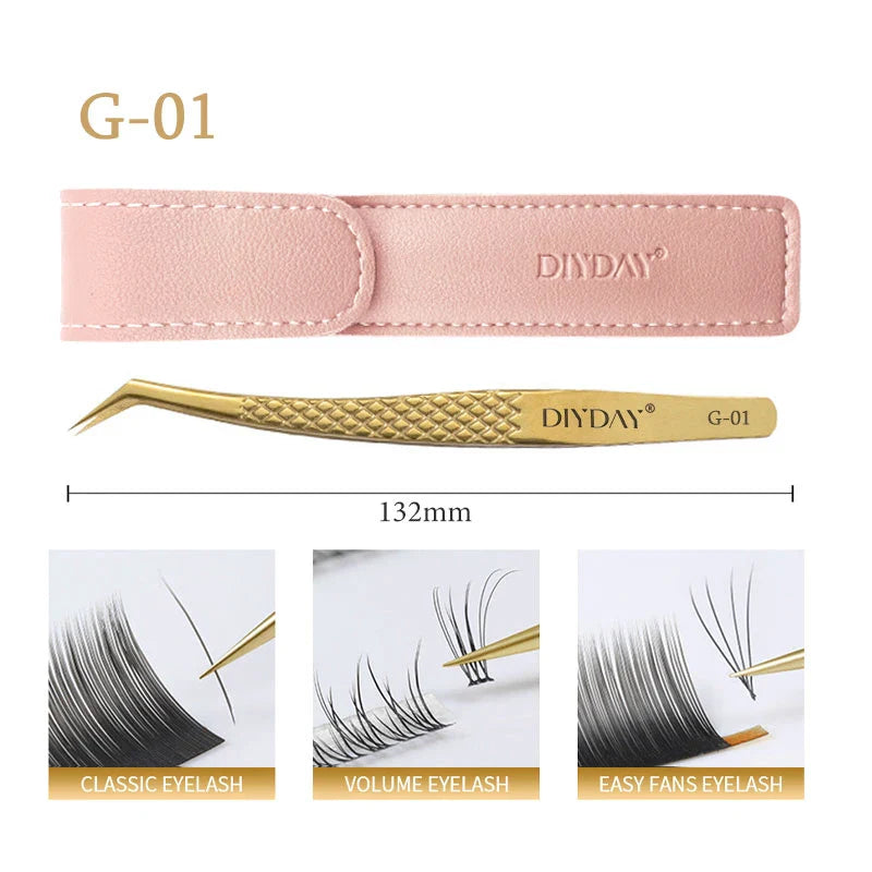 DIYDAY Anti-Slip Eyelash Extension Tweezers