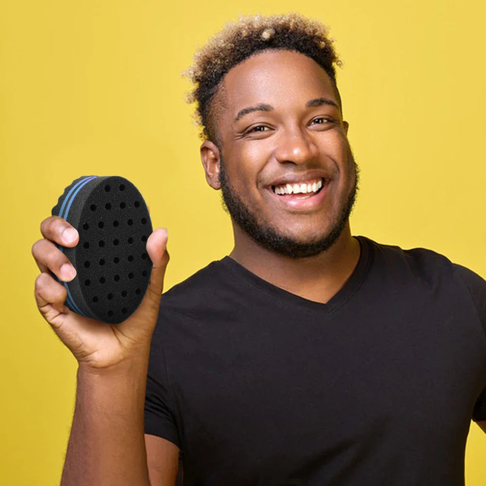 Double-Sided Hair Sponge with Metal Comb - Barber Tool