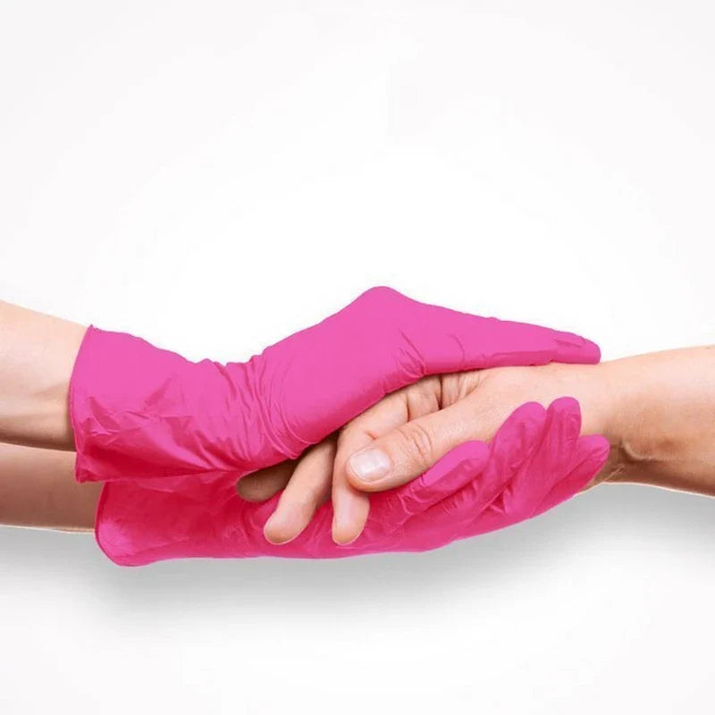 Pink Nitrile Gloves - Powder Free (20/50/100 Pack)