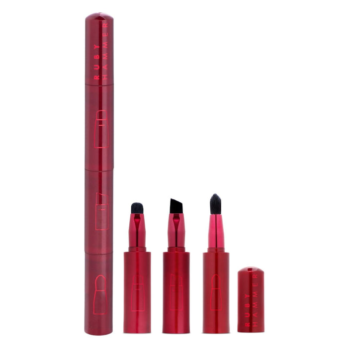 Magnetic makeup brush set 01 with interchangeable brush heads