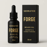 SERRATED Premium Beard Oil in Matte Black Glass Dropper Bottle – 30ml